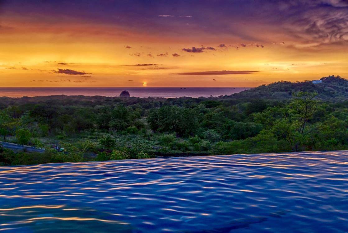 ocean view at sunset from Costa Rica home