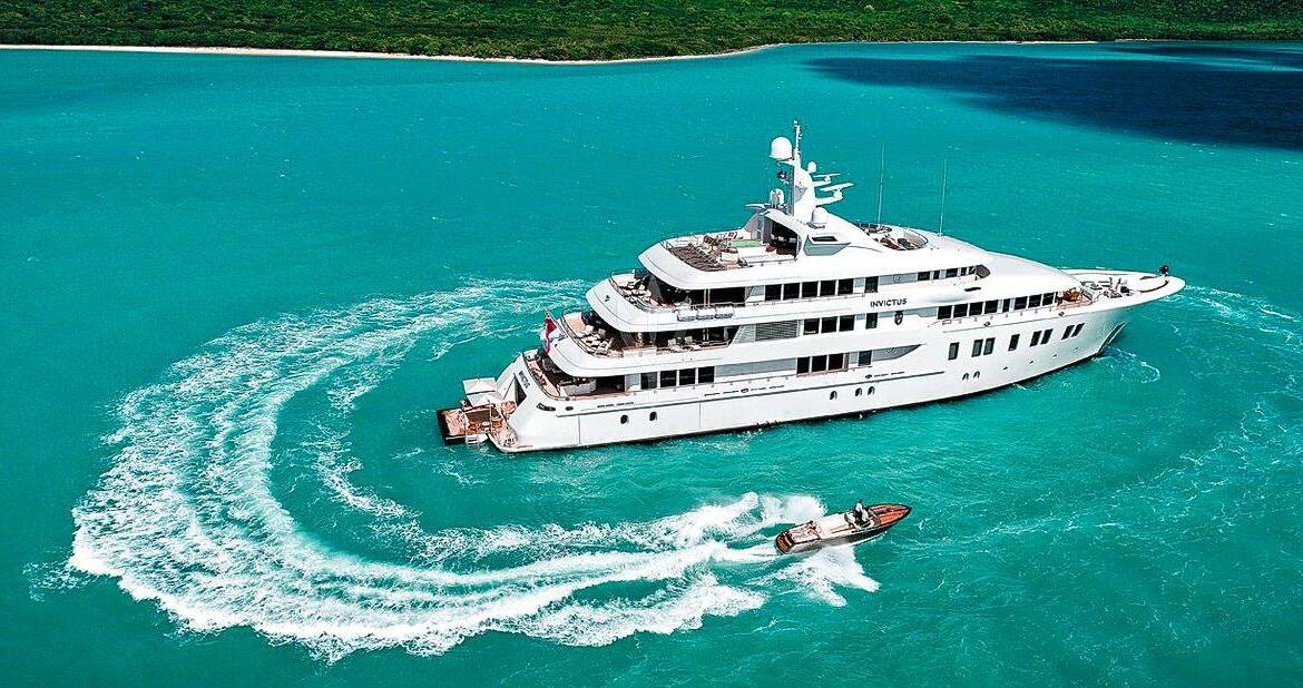 charter yacht in turquoise ocean